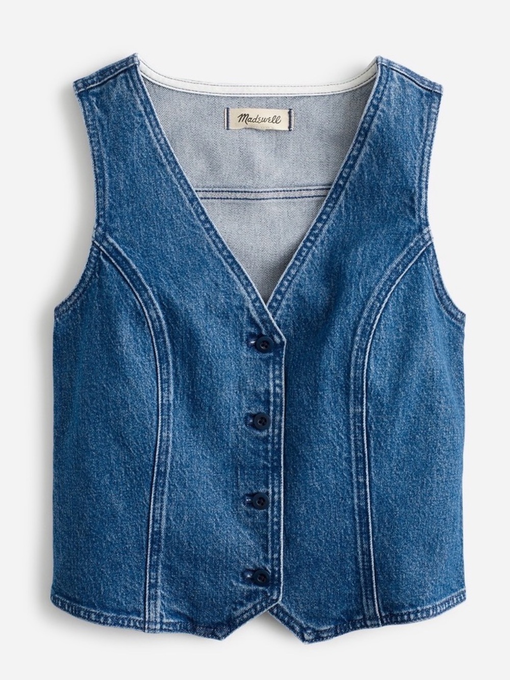 Madewell Blue Denim Vest - Women's Button-Front Jeans Vest